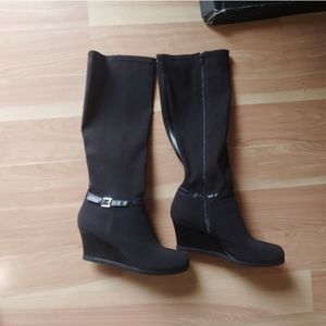  Ralph Lauren Tula Knee-High Wedge Boots